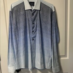 Macsoo Men's Geometric Blue Dress Shirt